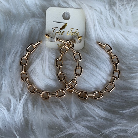 Gold chain link earrings - Picture 1 of 1